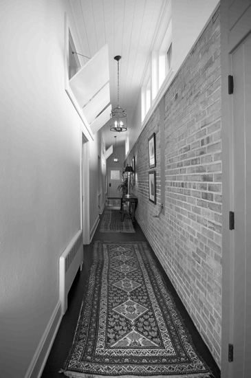 Hallway inside Darnall residence.