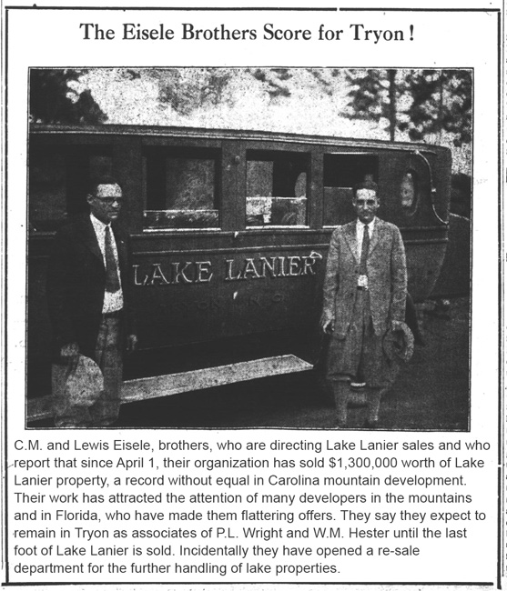 Photo of Lake Lanier Mini Bus ad from Tryon Daily Bulletin