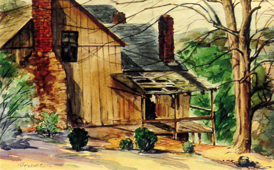 Cropped photo of painting by Alred Hockings