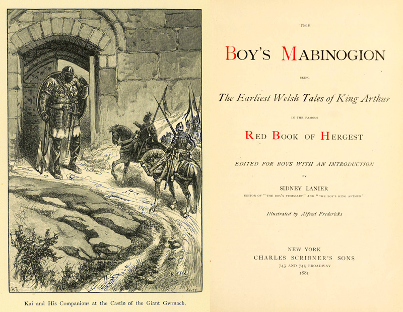 Frontis artwork and Ad for two of Sidney Lanier's book adaptions for boys