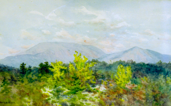 Cropped photo of Amelia Watson's Carolina Cabin painting