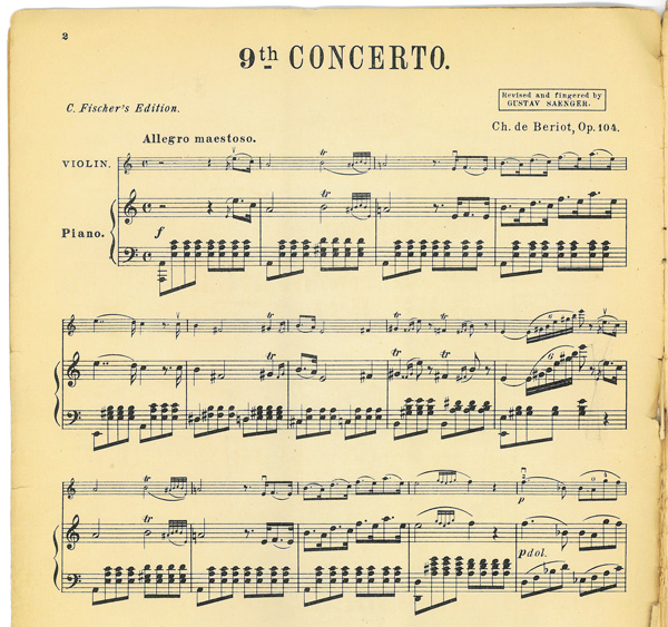 Fragment of Concerto score