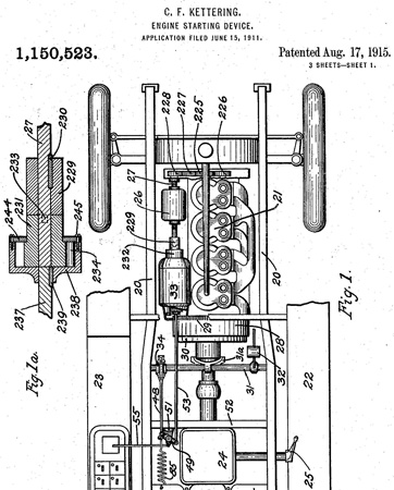Photo of patent diagram of engine starting device