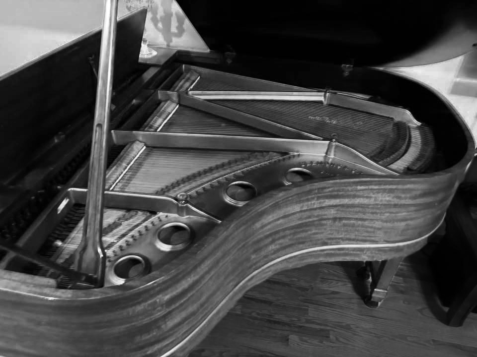 Interior of Clemons and Crane piano
