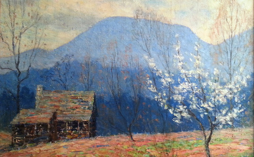 Cropped photo of painting of Hog Back mountain by Roy Bates