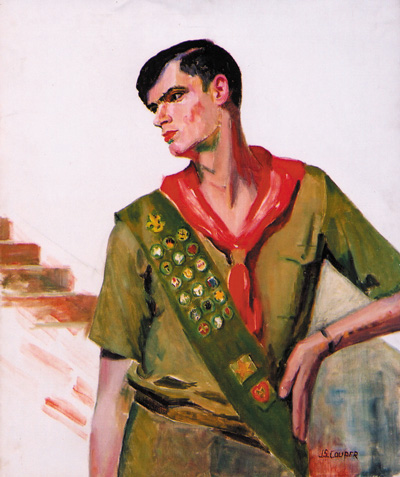 Painting of boy scout Holland Brady