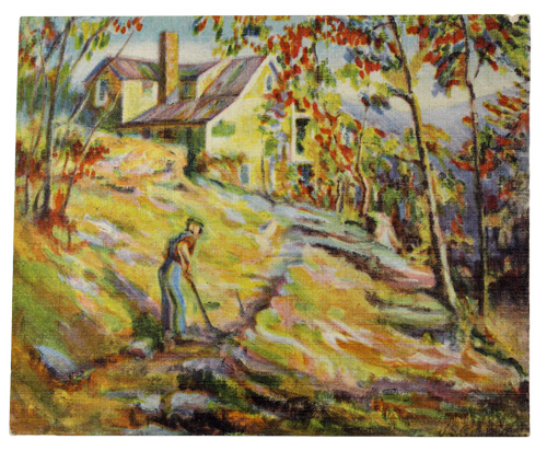 Painting of mountains used on cover of literary digest in 1931