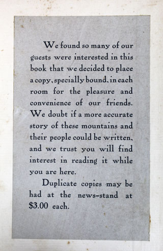 Bookplate from inside cover of Morley's Carolina Mountains