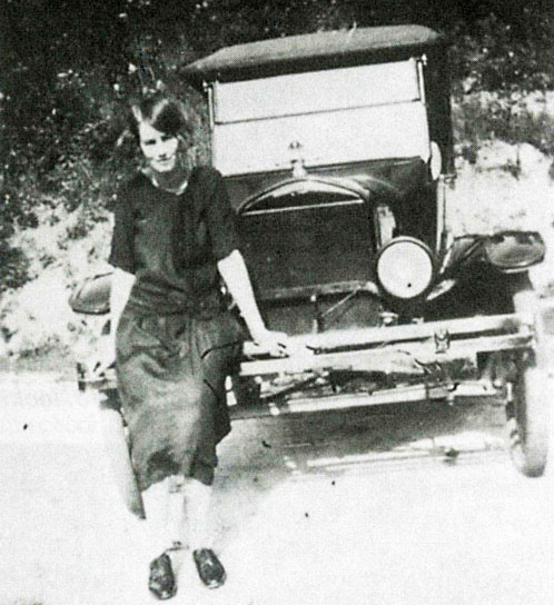 School teacher in front of her Model T
