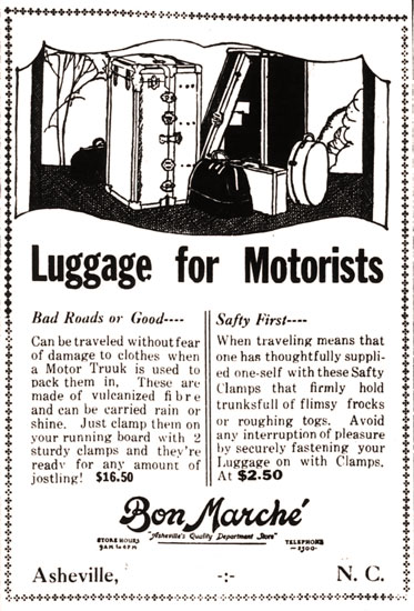 Luggage for motorists 1925 ad
