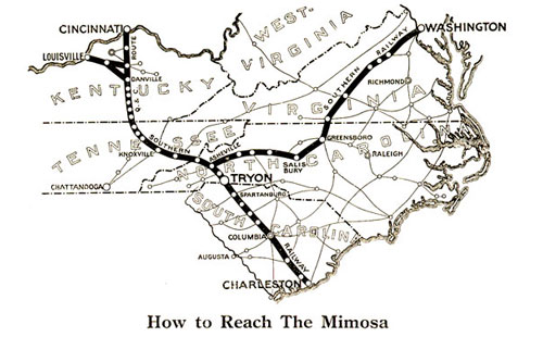 Cropped photo of map in Mimosa resort booklet