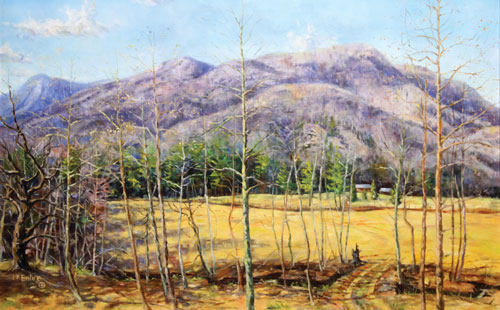 Photo of Dale McEntire oil painting of White Oak